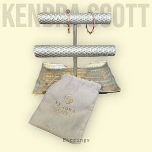 Kendra Scott Haven Heart Rose Gold Hoops with bag